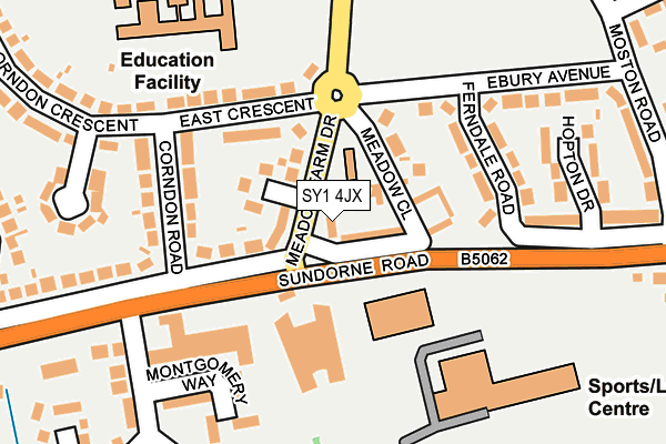 SY1 4JX map - OS OpenMap – Local (Ordnance Survey)