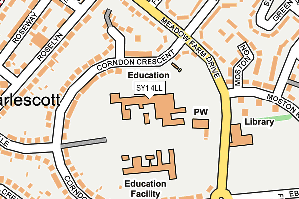 SY1 4LL map - OS OpenMap – Local (Ordnance Survey)