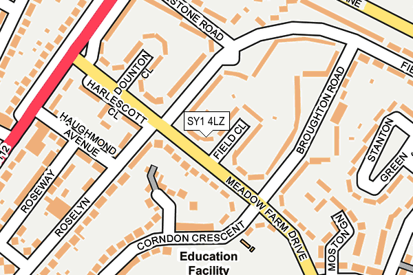 SY1 4LZ map - OS OpenMap – Local (Ordnance Survey)