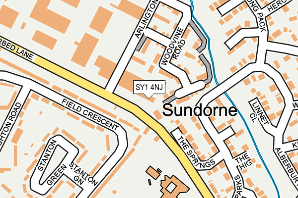 SY1 4NJ map - OS OpenMap – Local (Ordnance Survey)