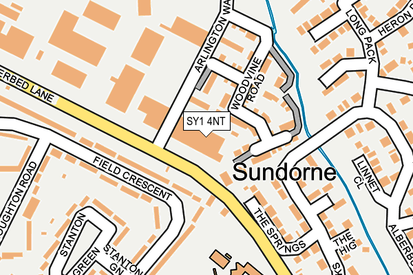 SY1 4NT map - OS OpenMap – Local (Ordnance Survey)