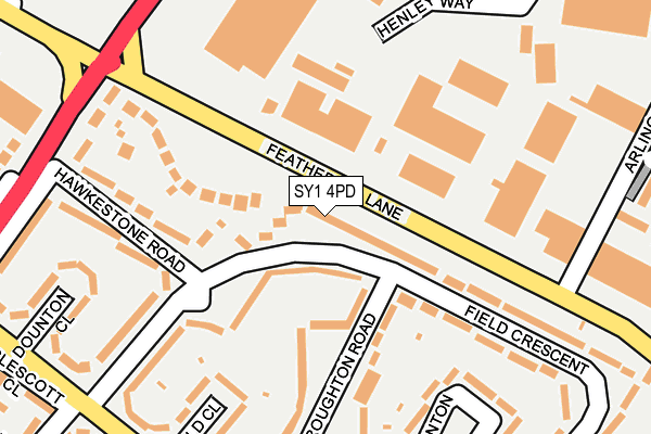 SY1 4PD map - OS OpenMap – Local (Ordnance Survey)