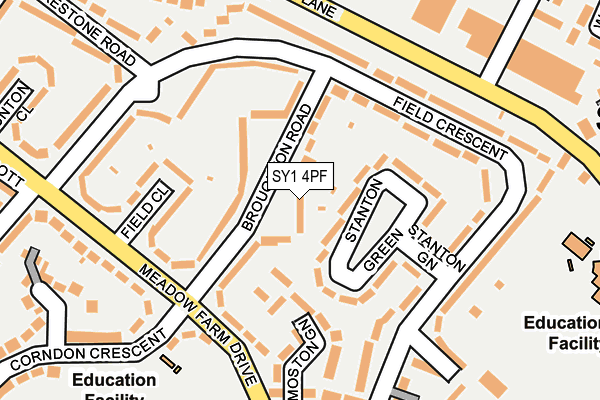 SY1 4PF map - OS OpenMap – Local (Ordnance Survey)