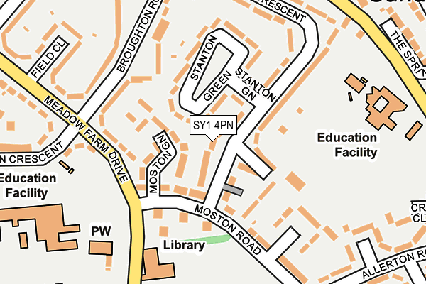 SY1 4PN map - OS OpenMap – Local (Ordnance Survey)