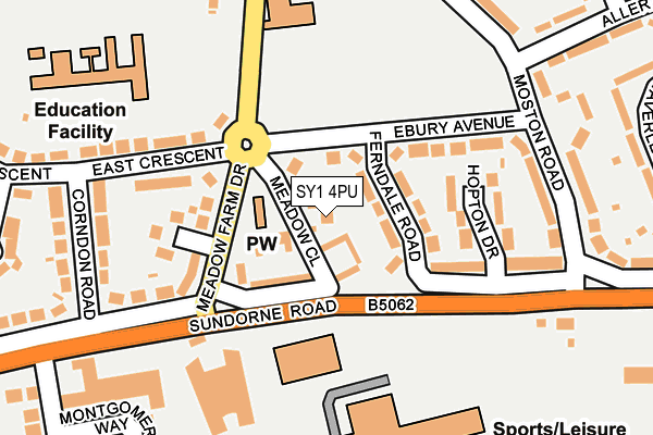 SY1 4PU map - OS OpenMap – Local (Ordnance Survey)