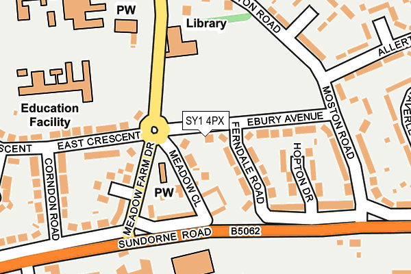 SY1 4PX map - OS OpenMap – Local (Ordnance Survey)