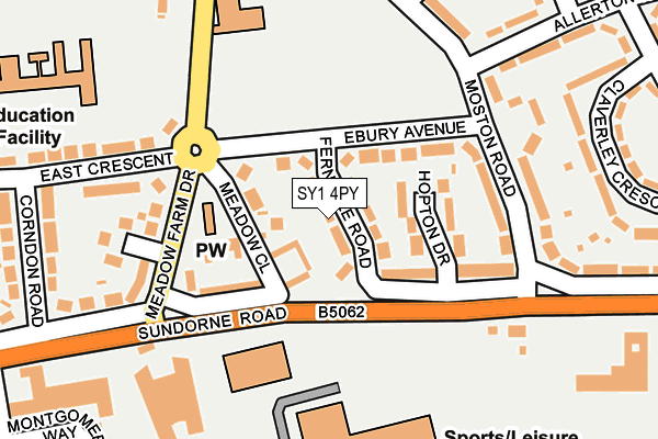 SY1 4PY map - OS OpenMap – Local (Ordnance Survey)