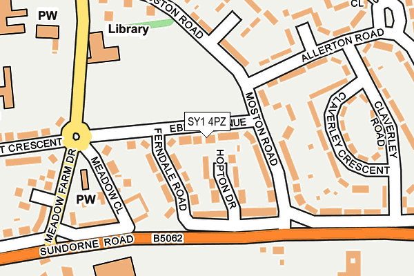 SY1 4PZ map - OS OpenMap – Local (Ordnance Survey)