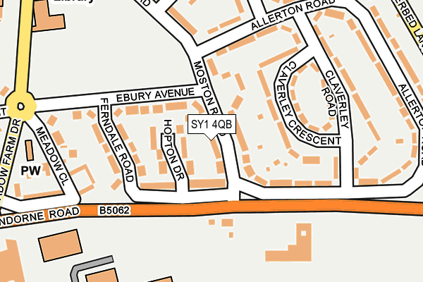 SY1 4QB map - OS OpenMap – Local (Ordnance Survey)