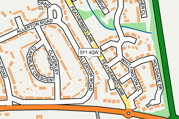 SY1 4QW map - OS OpenMap – Local (Ordnance Survey)