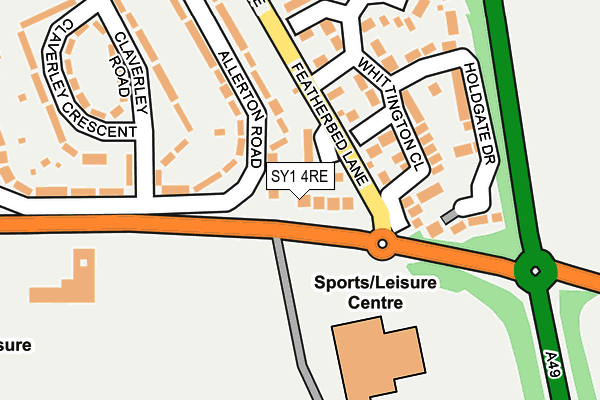 SY1 4RE map - OS OpenMap – Local (Ordnance Survey)
