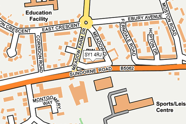 SY1 4RJ map - OS OpenMap – Local (Ordnance Survey)