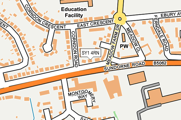 SY1 4RN map - OS OpenMap – Local (Ordnance Survey)