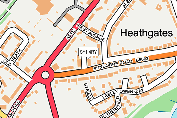 SY1 4RY map - OS OpenMap – Local (Ordnance Survey)