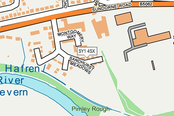 SY1 4SX map - OS OpenMap – Local (Ordnance Survey)