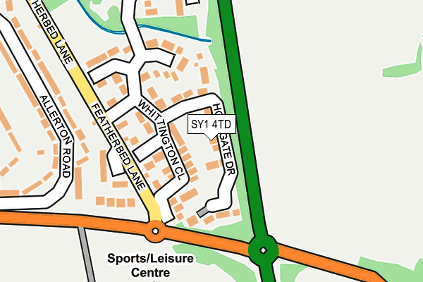 SY1 4TD map - OS OpenMap – Local (Ordnance Survey)