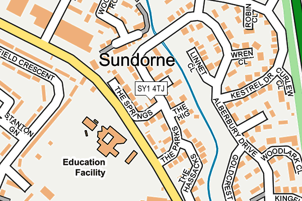 SY1 4TJ map - OS OpenMap – Local (Ordnance Survey)