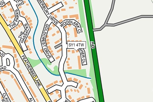 SY1 4TW map - OS OpenMap – Local (Ordnance Survey)