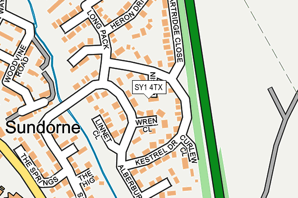 SY1 4TX map - OS OpenMap – Local (Ordnance Survey)