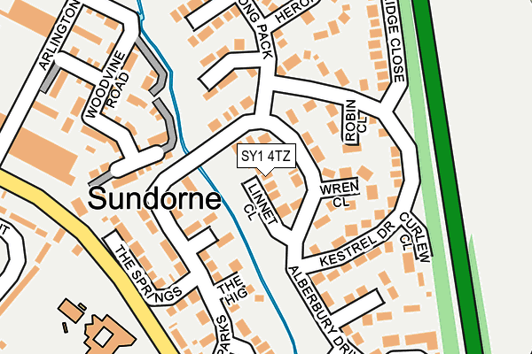 SY1 4TZ map - OS OpenMap – Local (Ordnance Survey)