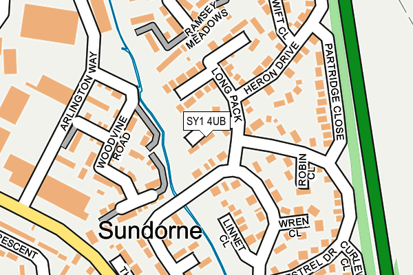 SY1 4UB map - OS OpenMap – Local (Ordnance Survey)