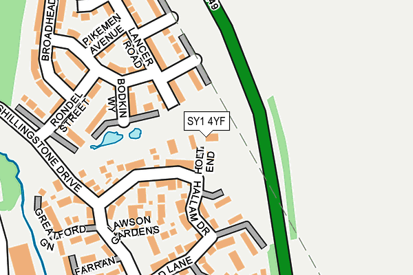 SY1 4YF map - OS OpenMap – Local (Ordnance Survey)
