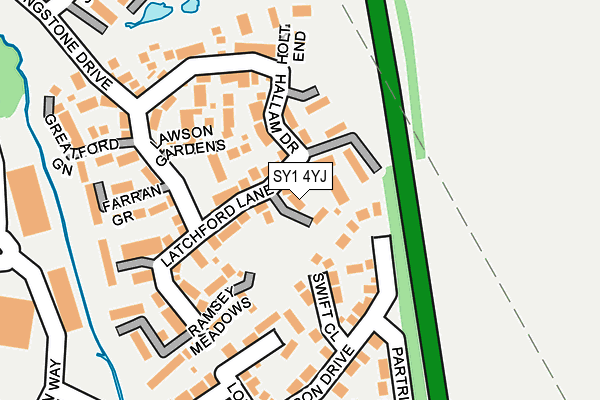 SY1 4YJ map - OS OpenMap – Local (Ordnance Survey)