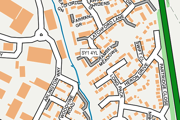 SY1 4YL map - OS OpenMap – Local (Ordnance Survey)