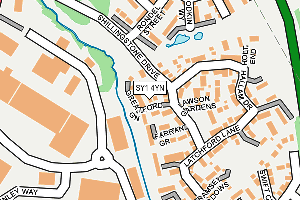 SY1 4YN map - OS OpenMap – Local (Ordnance Survey)