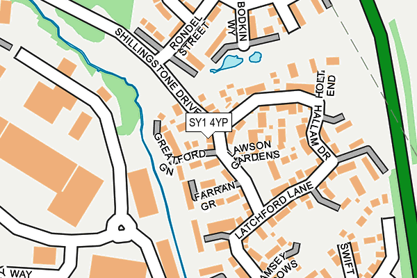 SY1 4YP map - OS OpenMap – Local (Ordnance Survey)
