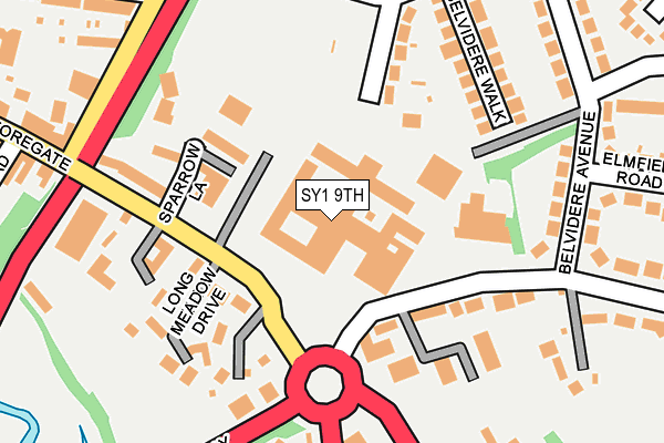 SY1 9TH map - OS OpenMap – Local (Ordnance Survey)