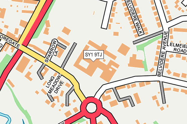 SY1 9TJ map - OS OpenMap – Local (Ordnance Survey)