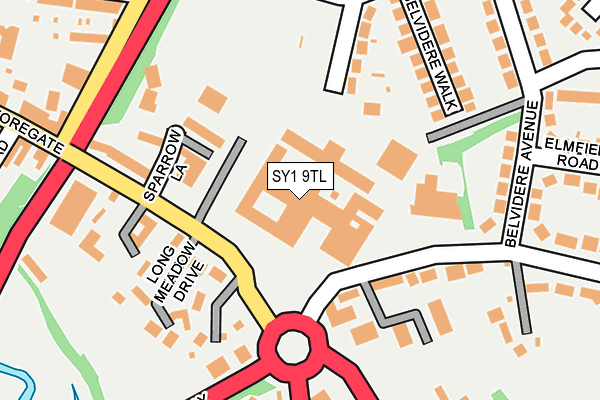 SY1 9TL map - OS OpenMap – Local (Ordnance Survey)