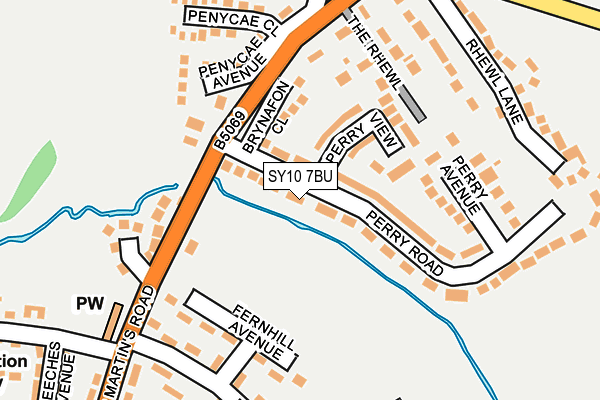 SY10 7BU map - OS OpenMap – Local (Ordnance Survey)