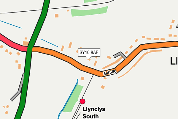 SY10 8AF map - OS OpenMap – Local (Ordnance Survey)