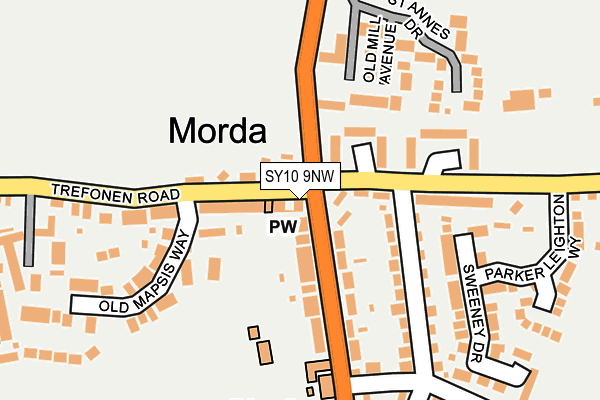 SY10 9NW map - OS OpenMap – Local (Ordnance Survey)