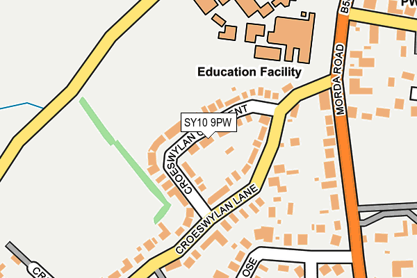 SY10 9PW map - OS OpenMap – Local (Ordnance Survey)