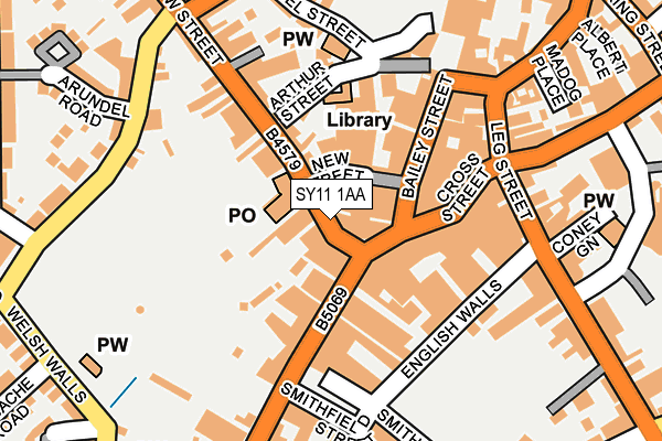 SY11 1AA map - OS OpenMap – Local (Ordnance Survey)