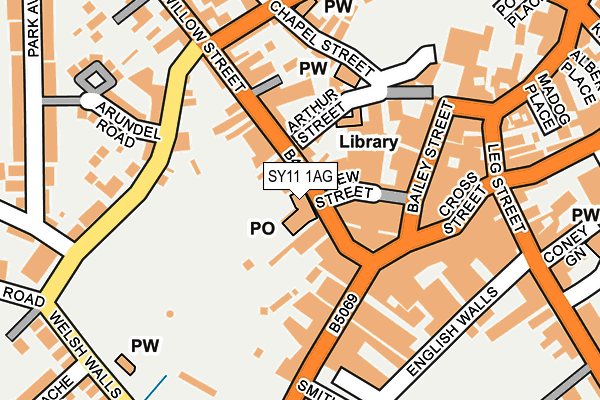 SY11 1AG map - OS OpenMap – Local (Ordnance Survey)