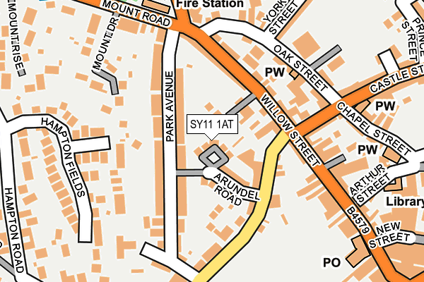 SY11 1AT map - OS OpenMap – Local (Ordnance Survey)