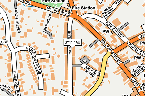 SY11 1AU map - OS OpenMap – Local (Ordnance Survey)
