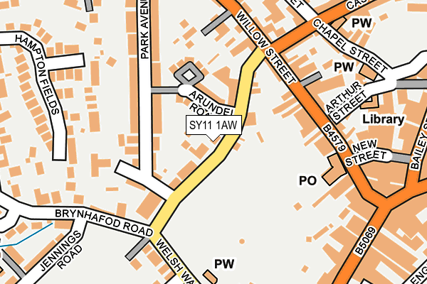 SY11 1AW map - OS OpenMap – Local (Ordnance Survey)