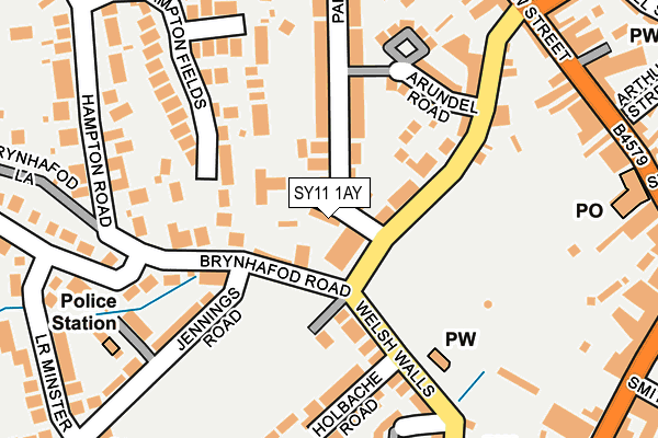 SY11 1AY map - OS OpenMap – Local (Ordnance Survey)