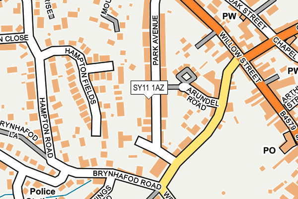 SY11 1AZ map - OS OpenMap – Local (Ordnance Survey)