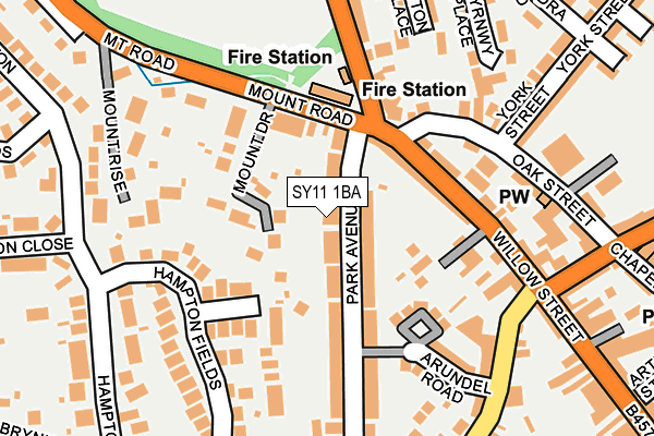 SY11 1BA map - OS OpenMap – Local (Ordnance Survey)