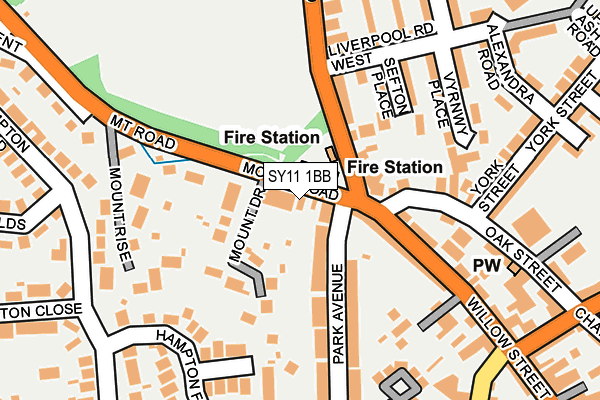 SY11 1BB map - OS OpenMap – Local (Ordnance Survey)