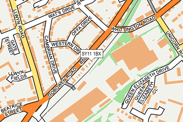 SY11 1BX map - OS OpenMap – Local (Ordnance Survey)
