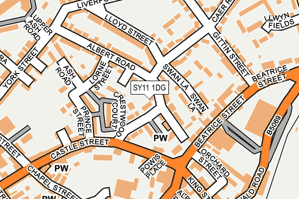 SY11 1DG map - OS OpenMap – Local (Ordnance Survey)