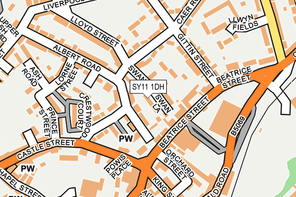 SY11 1DH map - OS OpenMap – Local (Ordnance Survey)