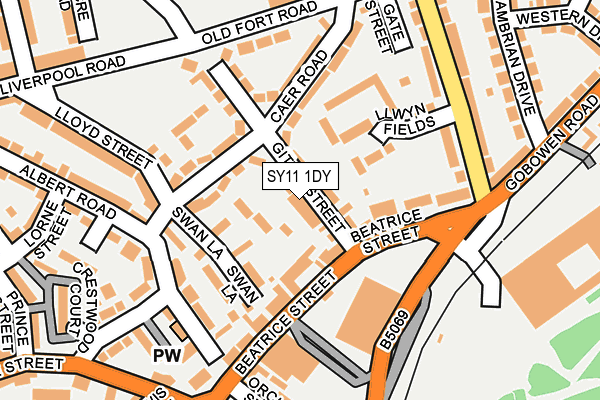 SY11 1DY map - OS OpenMap – Local (Ordnance Survey)